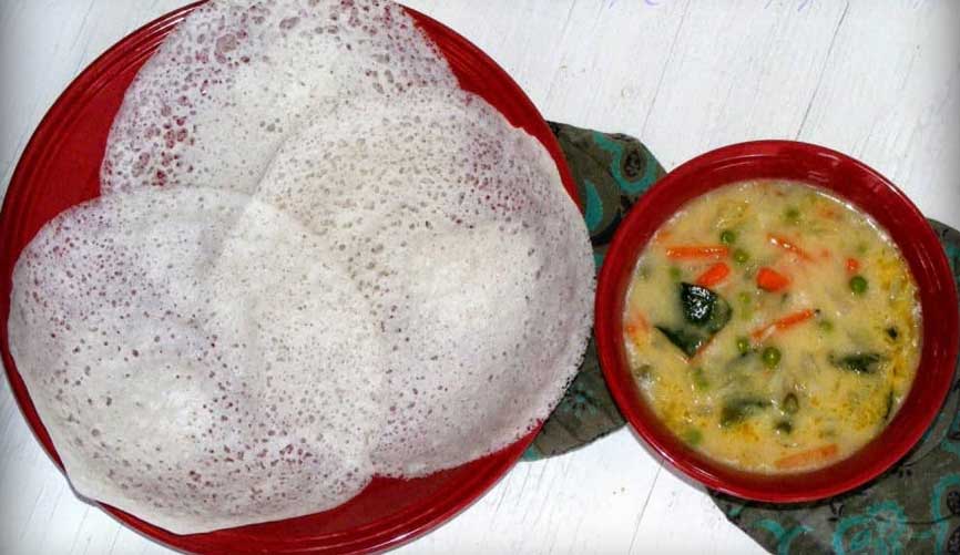 Appam with Stew in kerala