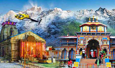Kedarnath and Badrinath Yatra by helicopter aerial view Uttarakhand